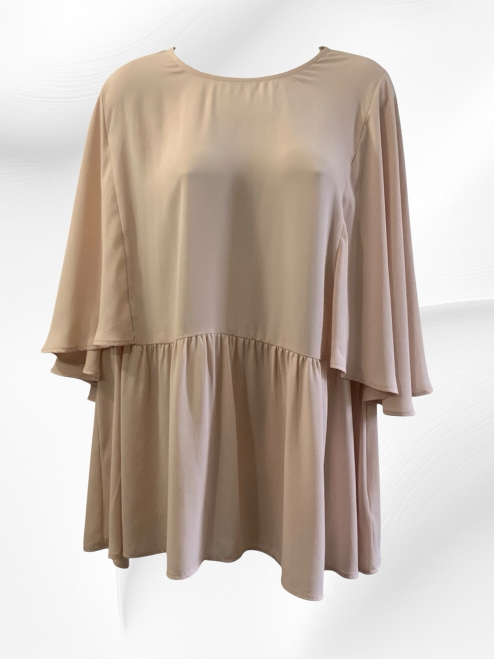 Express Flutter Sleeve Peplum Blouse, Blush Pink NWT, Size XL MSRP $50